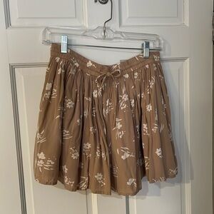 Amuse Society Gyaru Jirai Kei fluffy brown floral mini skirt